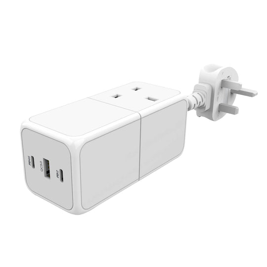 Powerology 65W USB Power Strip with Dual Power Sockets - Fast Charging for Multiple Devices Powerology 65W USB Power Strip with Dual Power Sockets - Fast Charging for Multiple Devices