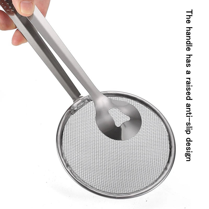 Stainless Steel Strainer, Kitchen Tong Filter Spoon With Clip, Skimmer Spoon Kitchen Gadget Stainless Steel Strainer, Kitchen Tong Filter Spoon With Clip, Skimmer Spoon Kitchen Gadget