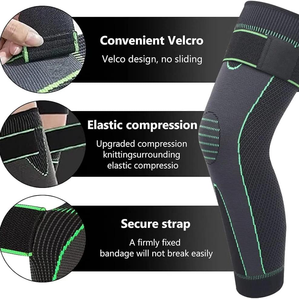 Features Of Full Leg Compression Knee Support Sleeves.