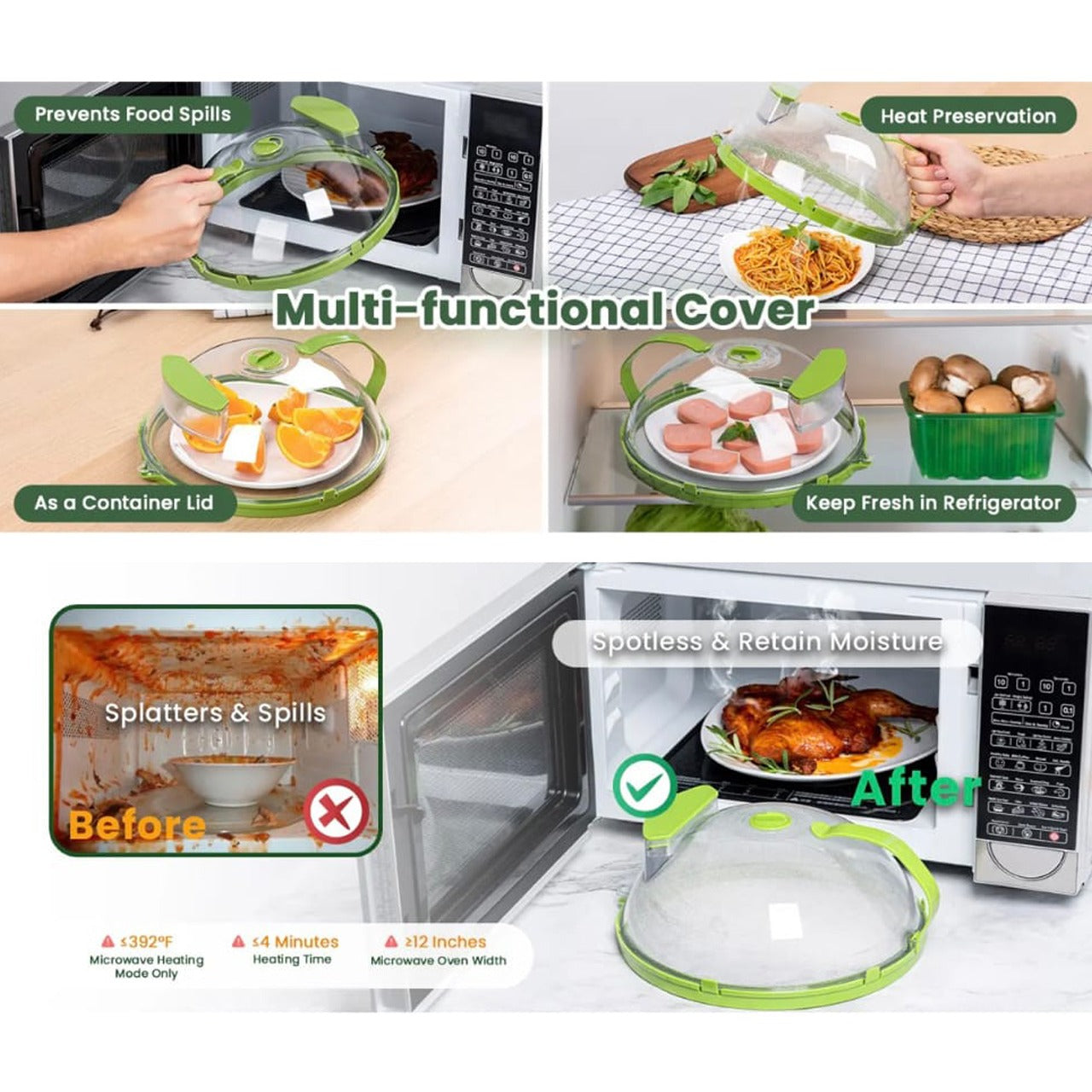 Features Of Microwave Oven Splatter Cover.