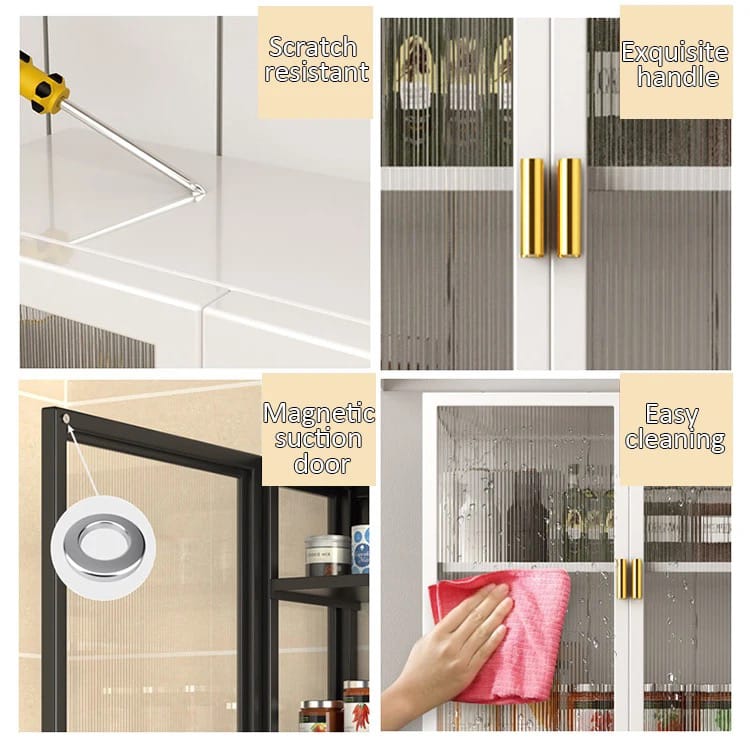 Home Storage Rack Shelf With Cabinet Doors, Kitchen Bathroom Wall Stor