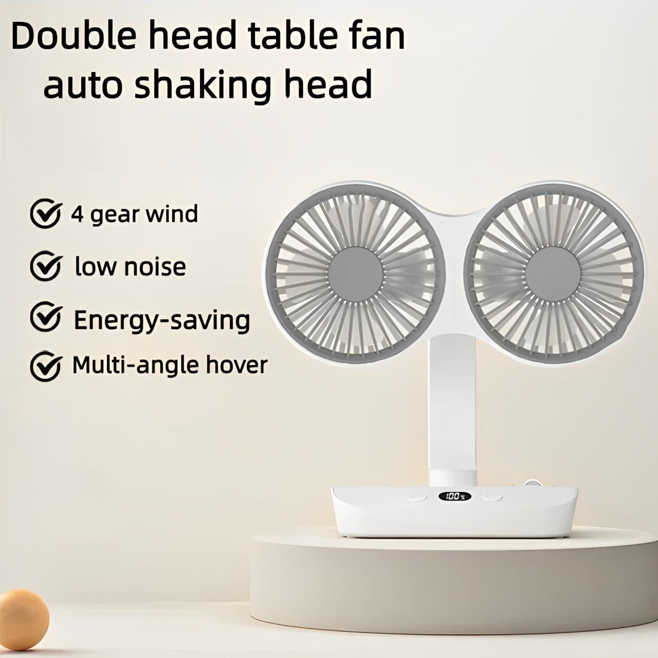 Double Headed Desktop Wall Mounted Fan.