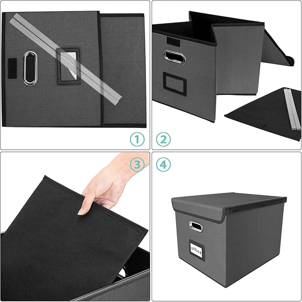 File Organizer Box, Collapsible File Storage Container File Organizer Box, Collapsible File Storage Container