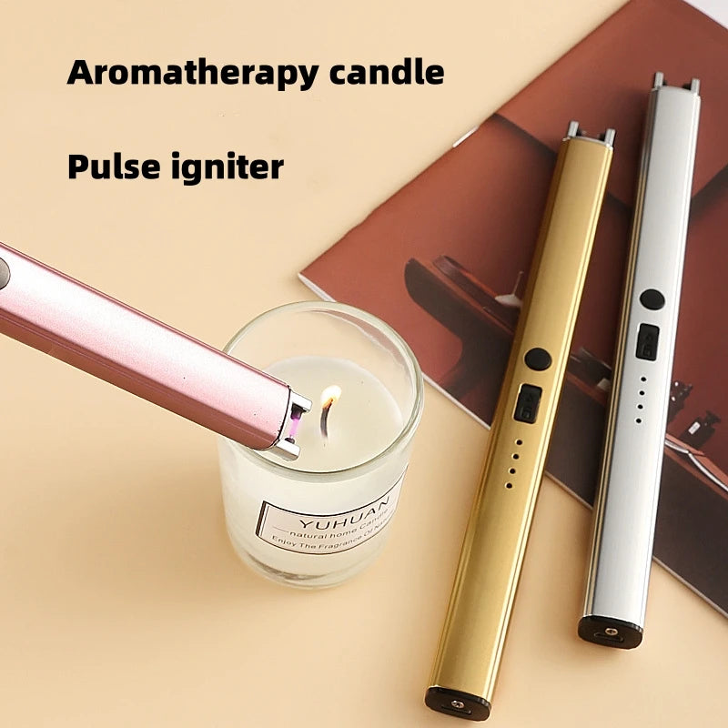 Trying to light candles using the Flameless Plasma Pulse Arc Electric Lighter Igniter