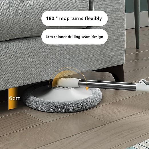 360° Spin Mop and Bucket Set with 180-degree mop turn flexibility