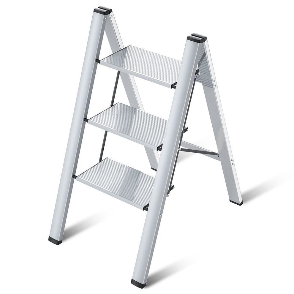 Stool Vs Ladder Foldable 3-Step Stool Ladder, Household Mini Ladder With Anti-Slip Ped