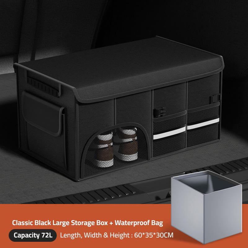 Foldable Car Storage Box With Waterproof Bag.