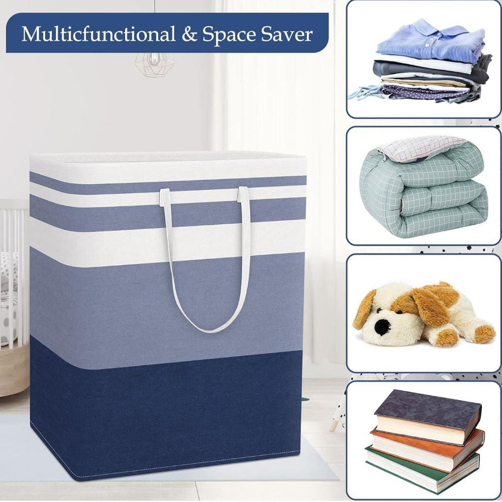 Foldable Cloth Storage Laundry Bin, Multi-functional Storage Basket For Bedroom, Babyroom Foldable Cloth Storage Laundry Bin, Multi-functional Storage Basket For Bedroom, Babyroom