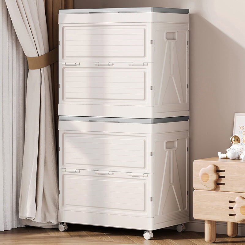 Foldable Cloth Storage Organizer Box Kept On the Side Of Bedroom.