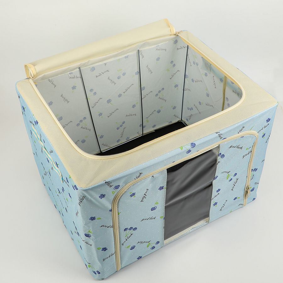 Foldable Cloth Storage Organizer Box with floral pattern on a white background