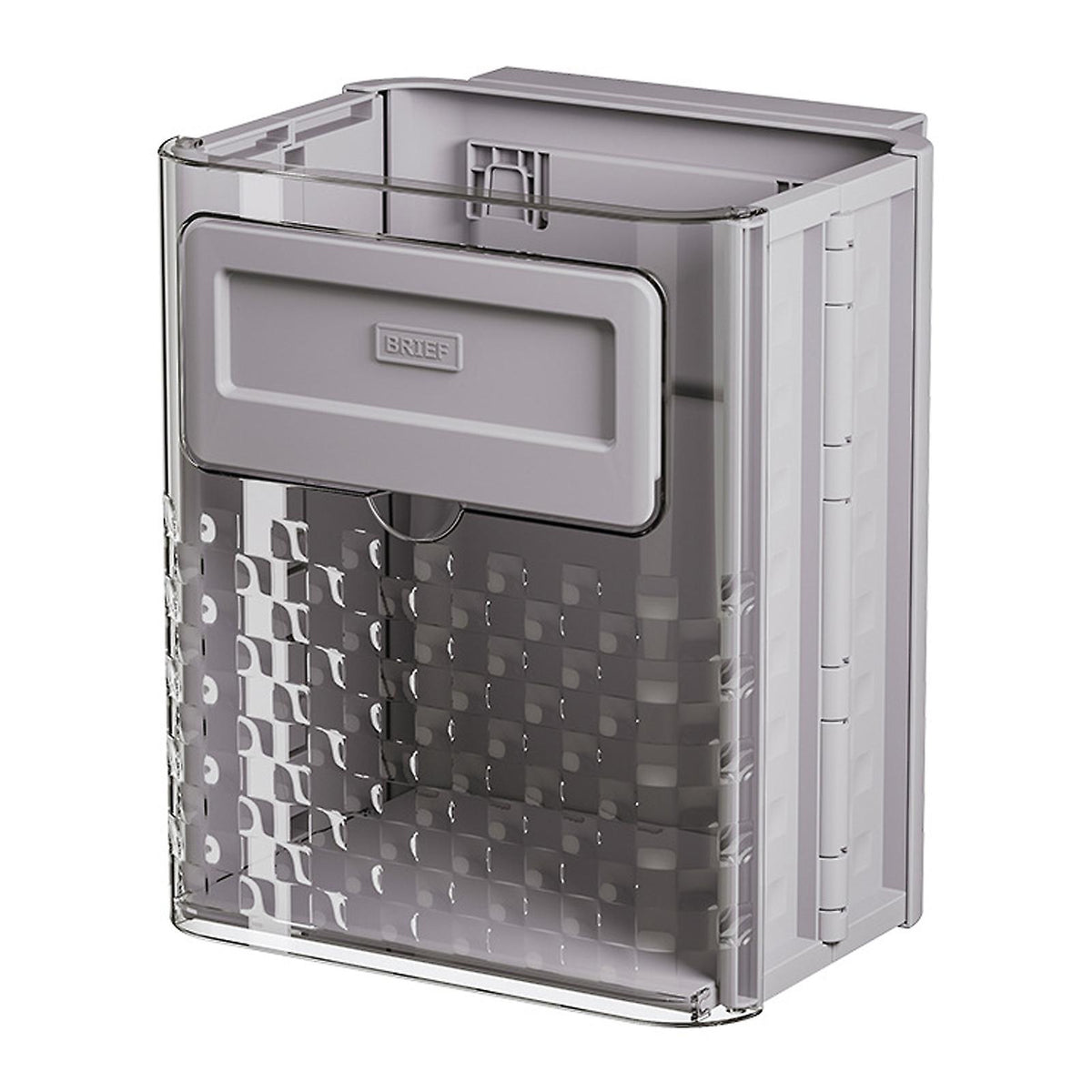 Foldable Hanging Kitchen Trash Grey in Color.