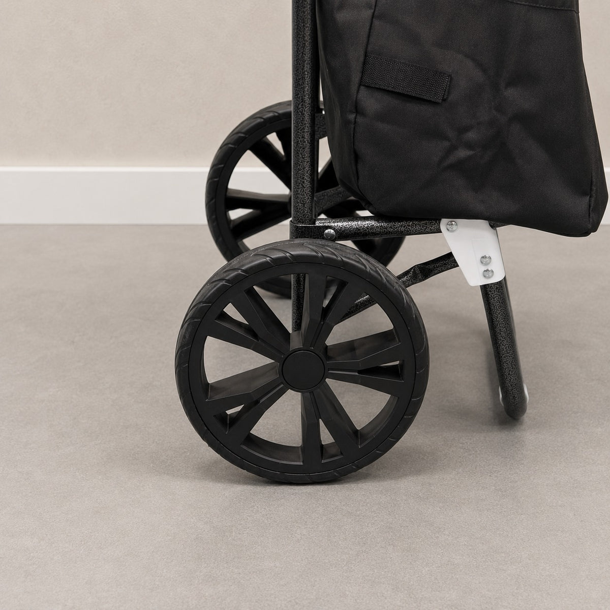 Wheel of Foldable Shopping Trolley Cart.