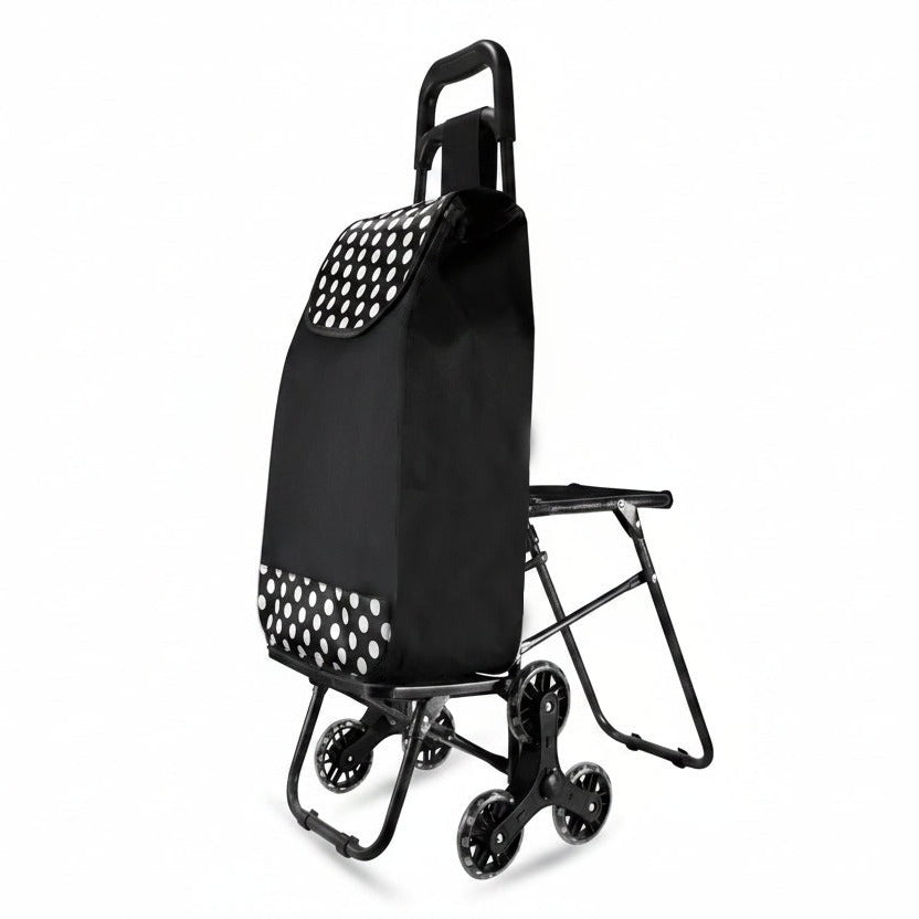Foldable Shopping Trolley with a bag on a white background