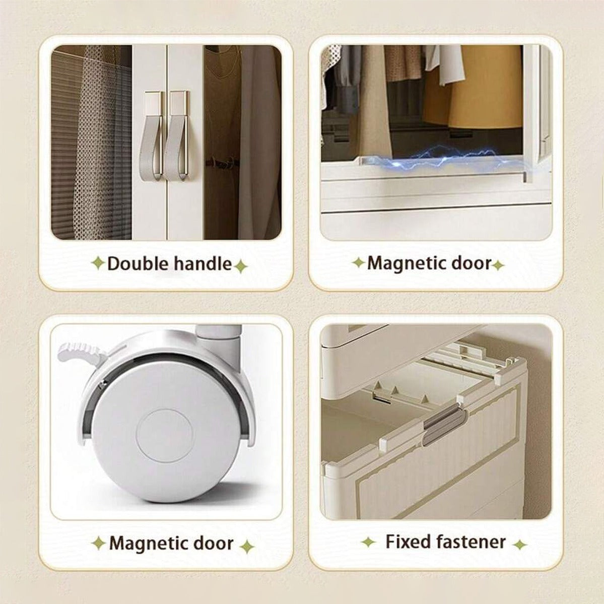 Parts details of Foldable Storage Cabinet.