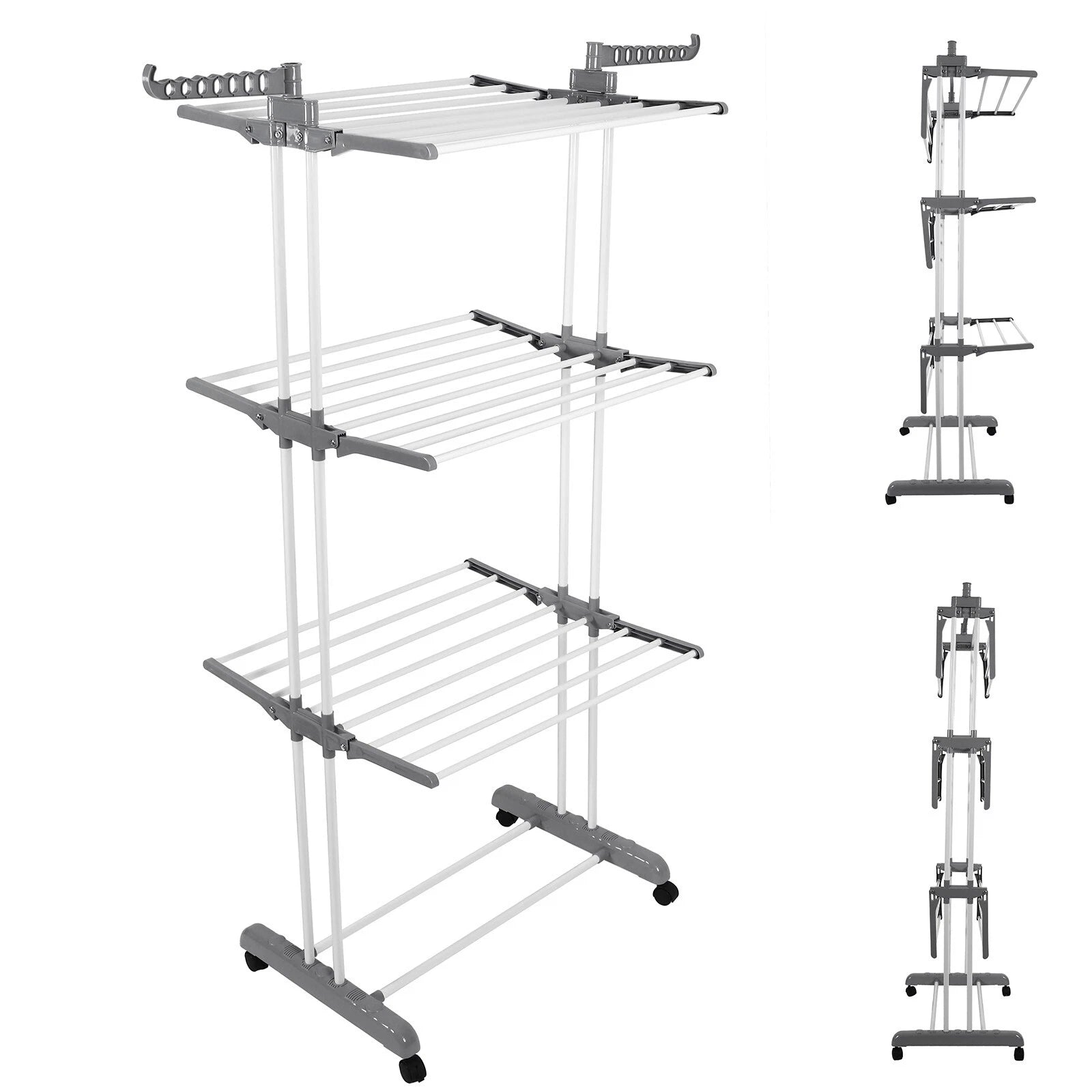 Folding 3 Layer Cloth Drying Rack Stand in Different Forms.