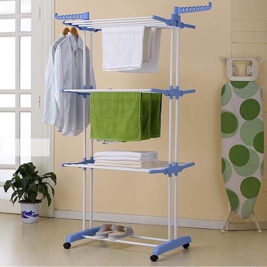 Dresses and Other Accessories are Folding 3 Layer Cloth Drying Rack Stand.