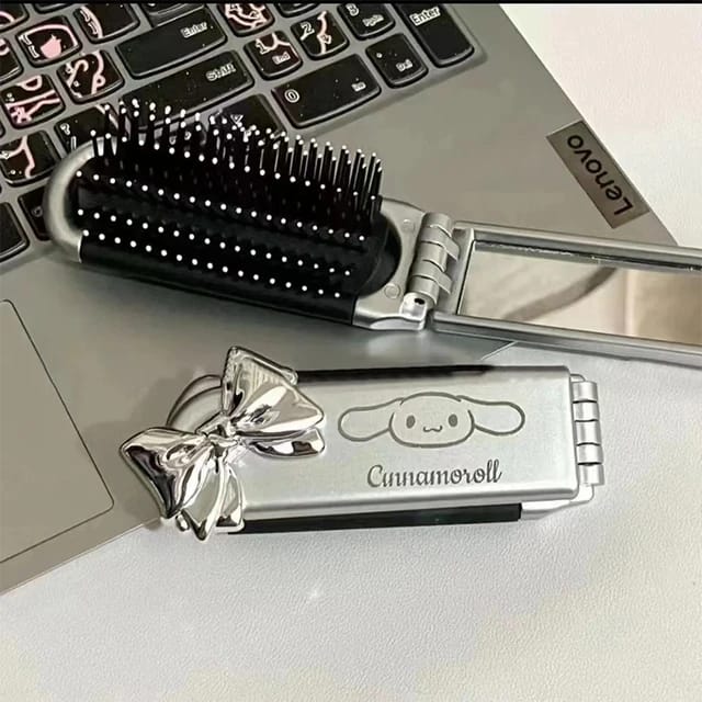 Folding Hair Comb with Mirror.