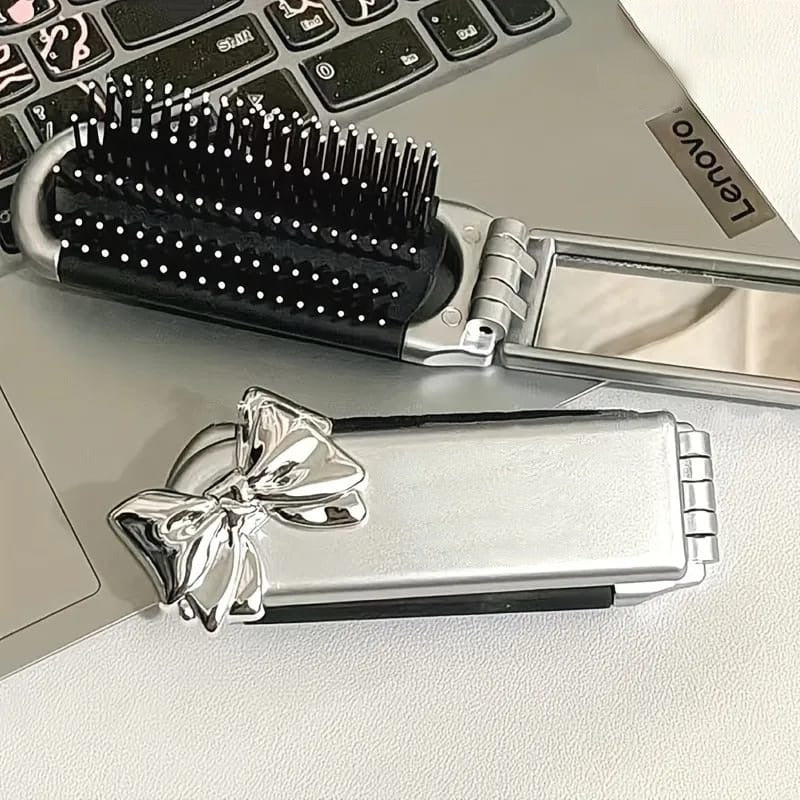 Folding Hair Comb with Mirror.