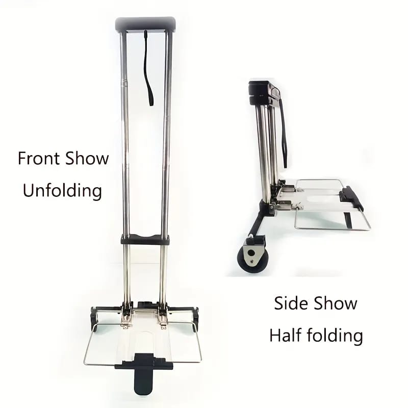 Front Show Unfolding and Side Show Half Folding Luggage Carrier.