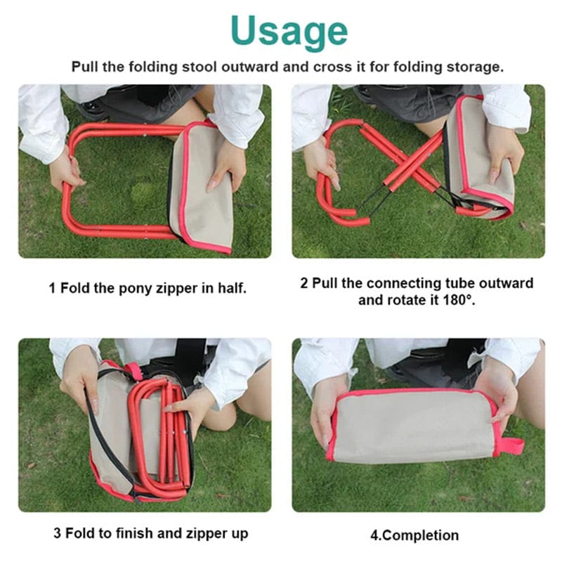 Folding Small Stool, Multi-Use Pencil Case Stool, Fishing Camping Mini Stool Folding Small Stool, Multi-Use Pencil Case Stool, Fishing Camping Mini Stool