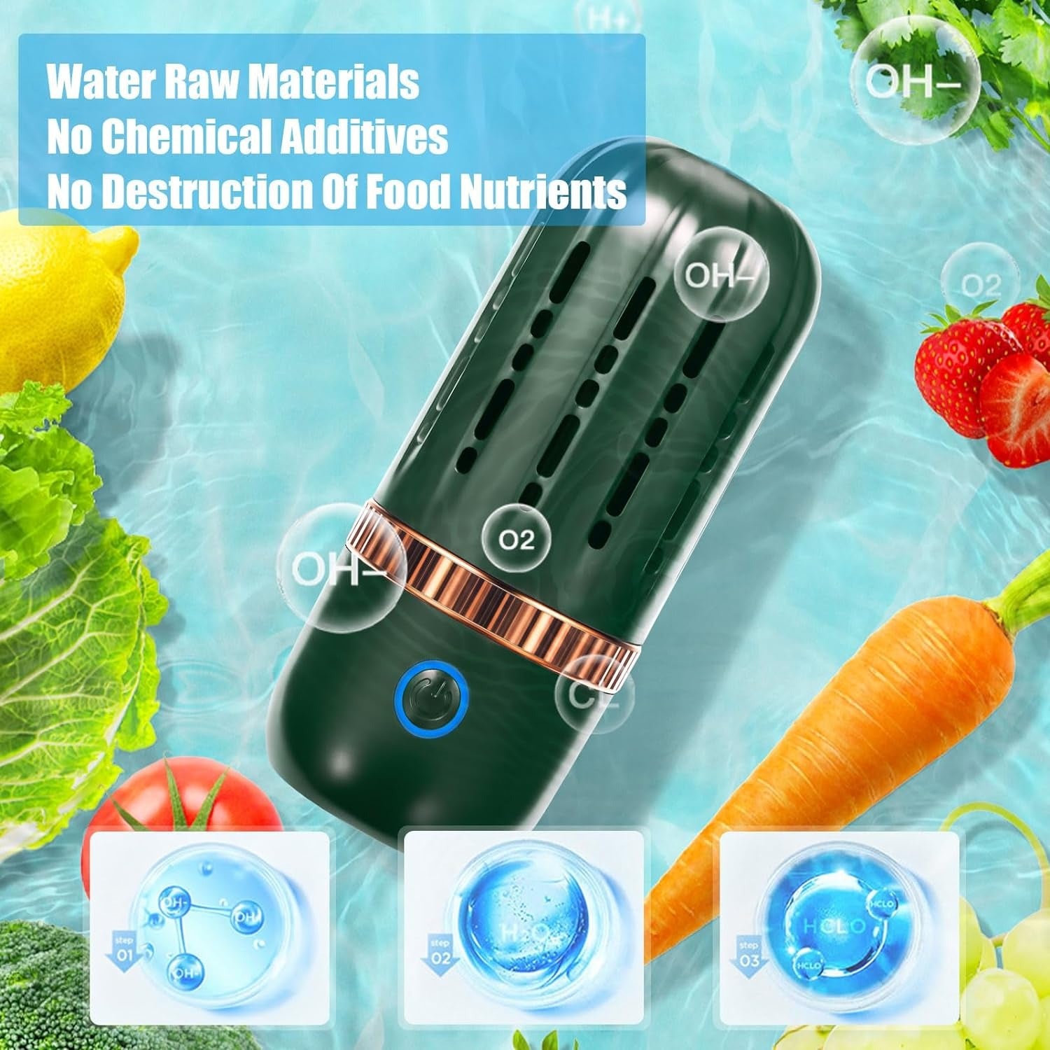 no chemical activities in Electric Waterproof Fruit and Vegetable Washing Machine 