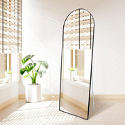 Full-Length Arched Standing Floor Mirror with Stand