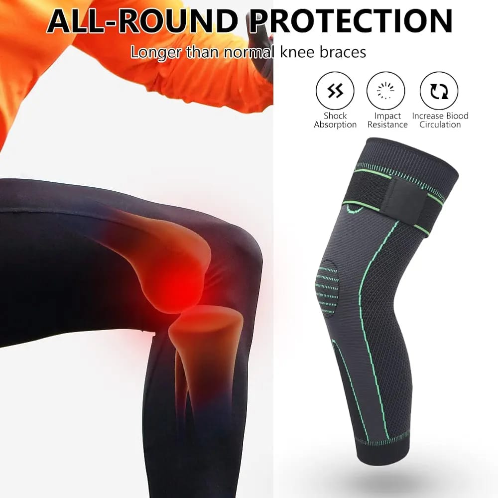 Full Leg Compression Knee Support Sleeves.