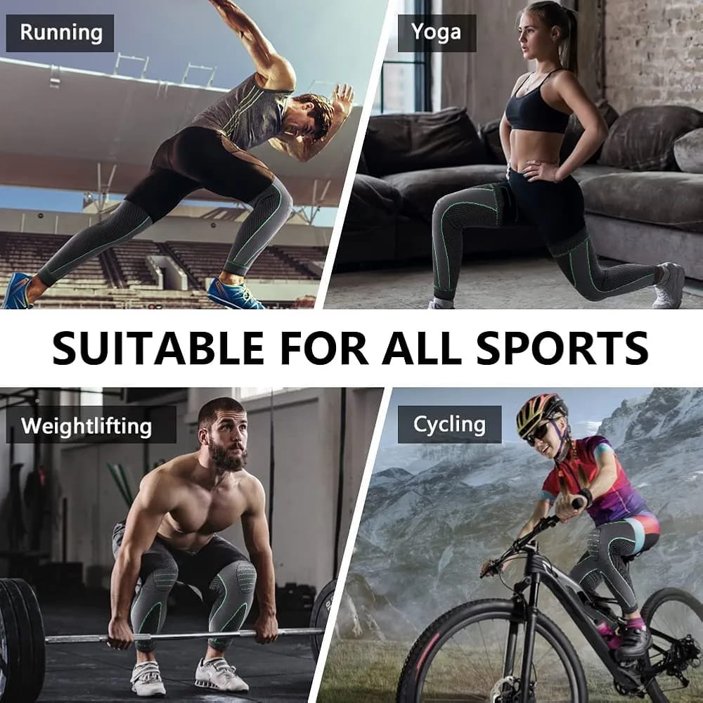 Full Leg Compression Knee Support Sleeves Are Used By Different Person at Different Instances.
