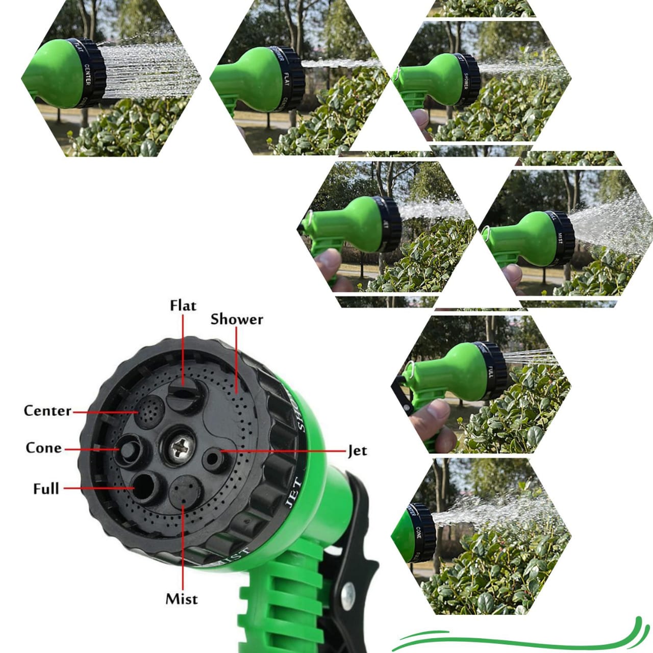 Modes Of Spray Gun Of Garden Hose Reel Pipe.