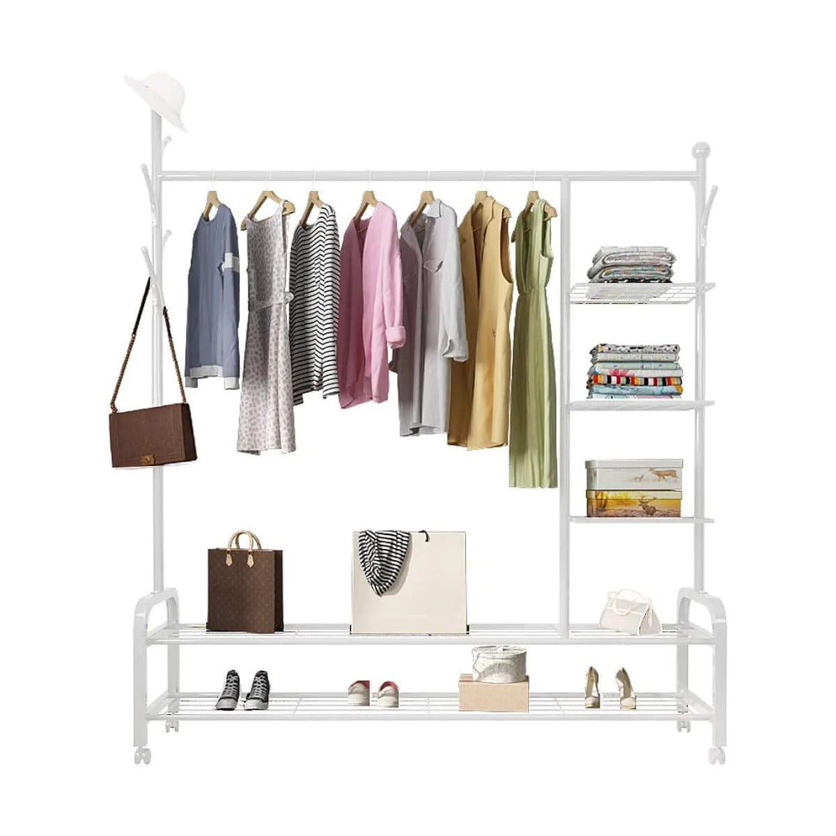  Movable Cloth Display Stand in White Color.