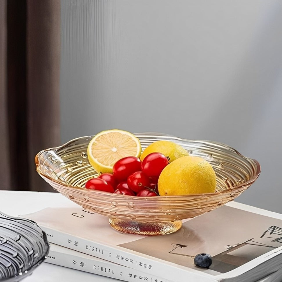 Fruits Are Served In a Glass Fruit Bowl.