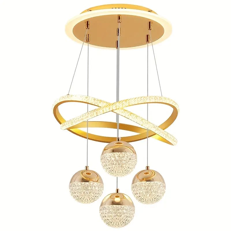 A Person is Controlling Modern Chandelier Pendant Indoor Lamp With Remote Control.