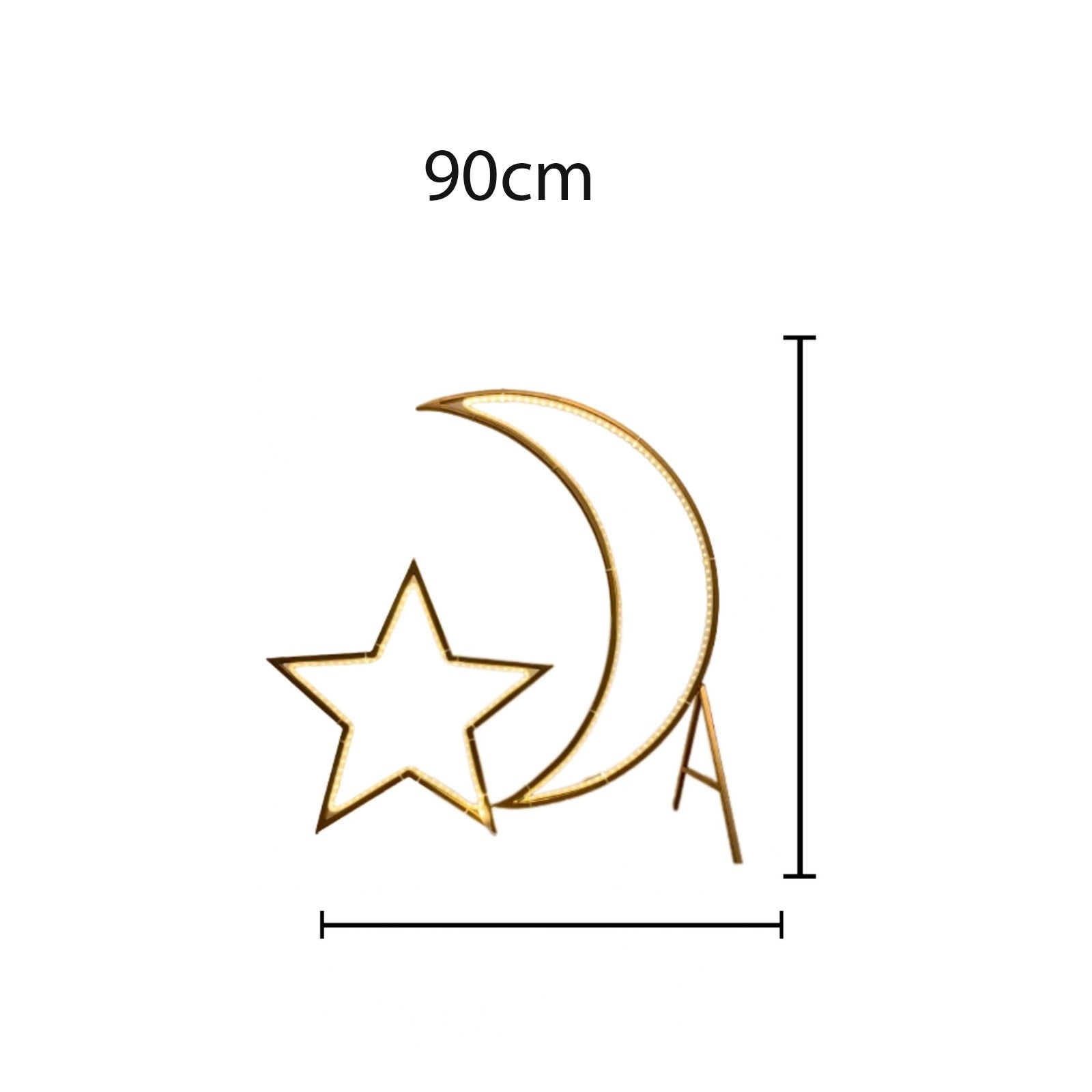 Size Of Golden Ramadan Moon Star Light .