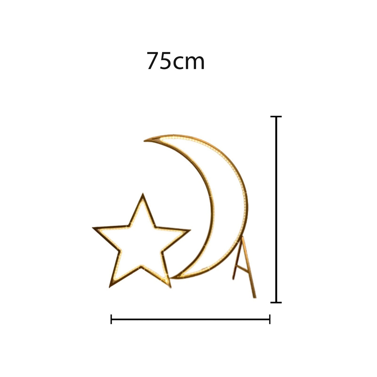 Size Of Golden Ramadan Moon Star Light .