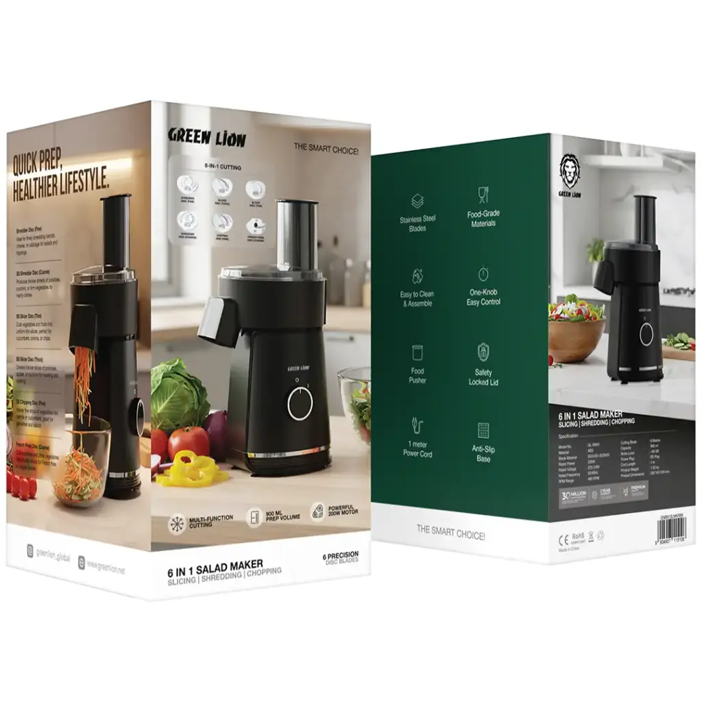 Pack of Green Lion 6-in-1 Electric Salad Maker.