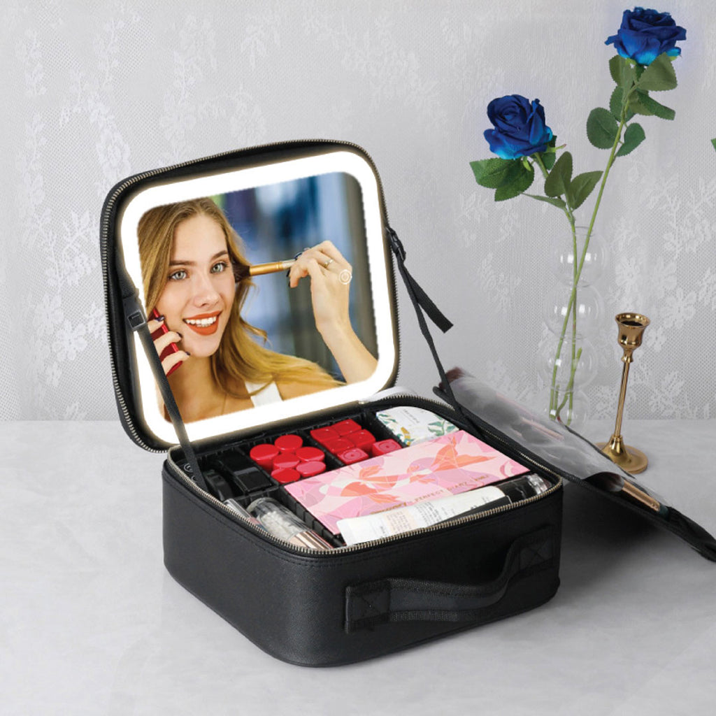 Green Lion LED Makeup Organizer, Cosmetic Storage Case Green Lion LED Makeup Organizer, Cosmetic Storage Case