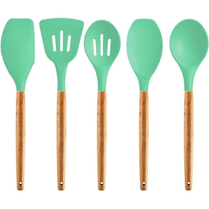 Green Kitchen Spoon Utensil Set.