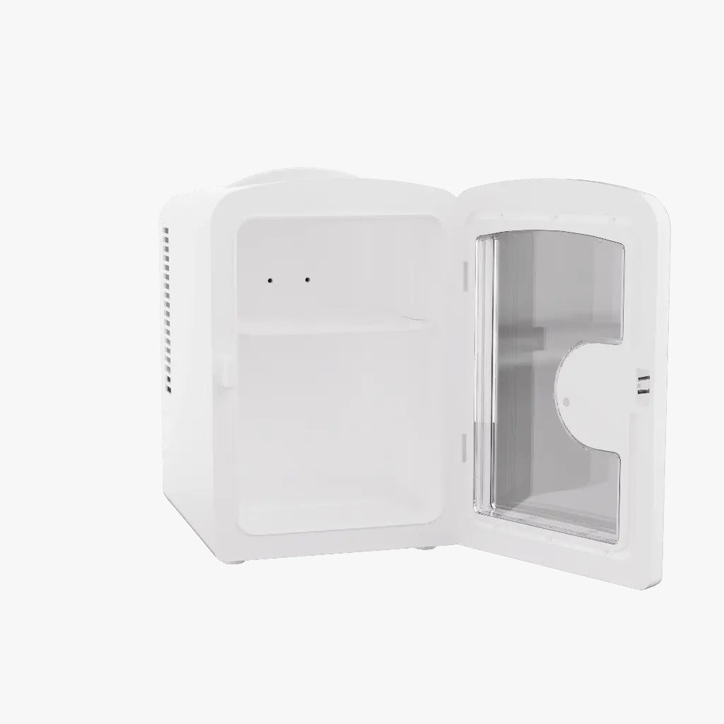 Green Lion 4L Mini Fridge with open door on a white background