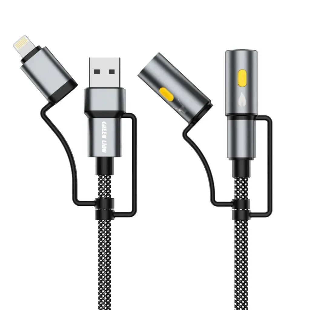 Green Lion Multi-Function 6-in-1 Cable, Fast Charging with LED Light, Ignition Feature Green Lion Multi-Function 6-in-1 Cable, Fast Charging with LED Light, Ignition Feature