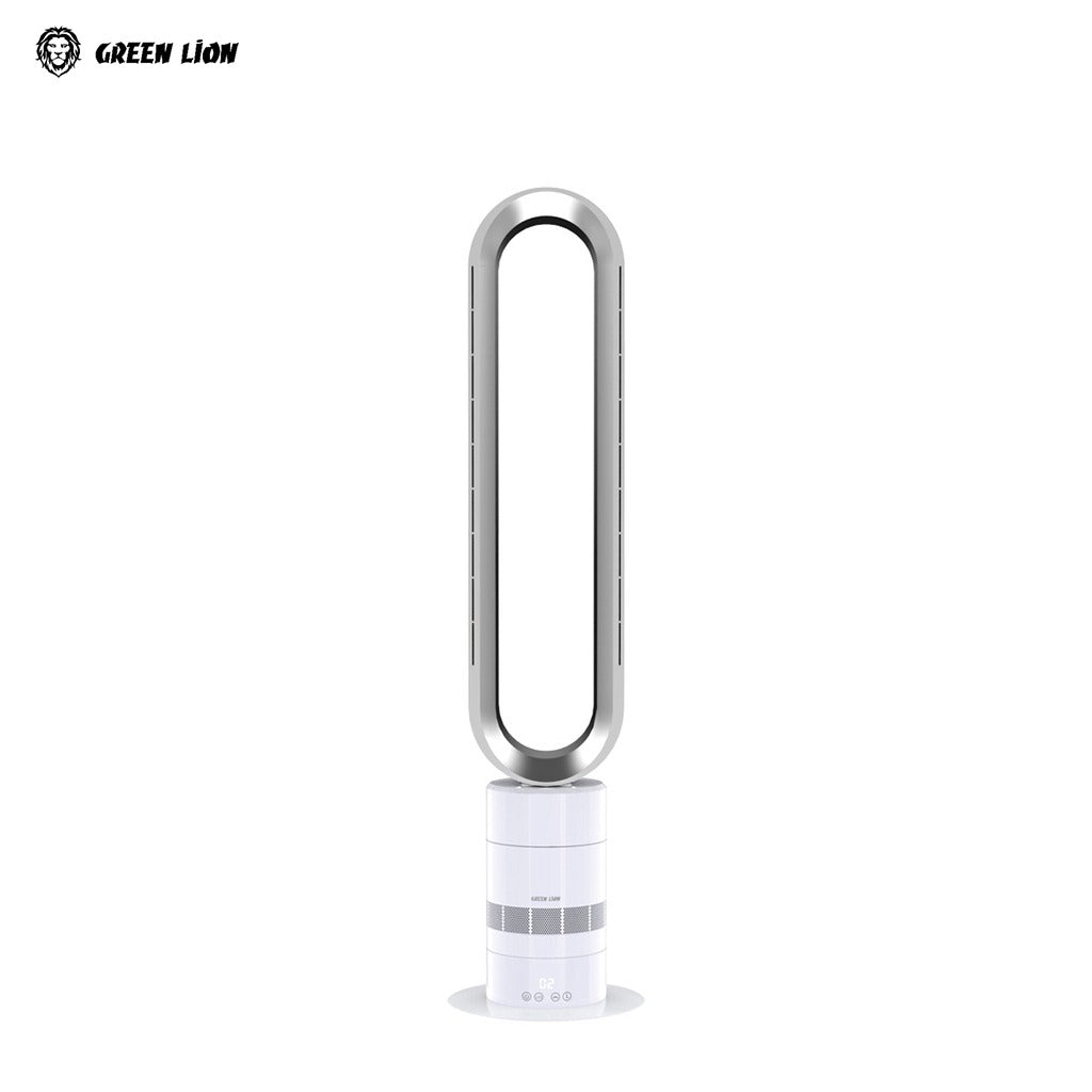 White Green Lion Rechargeable Air Cooler on a white background