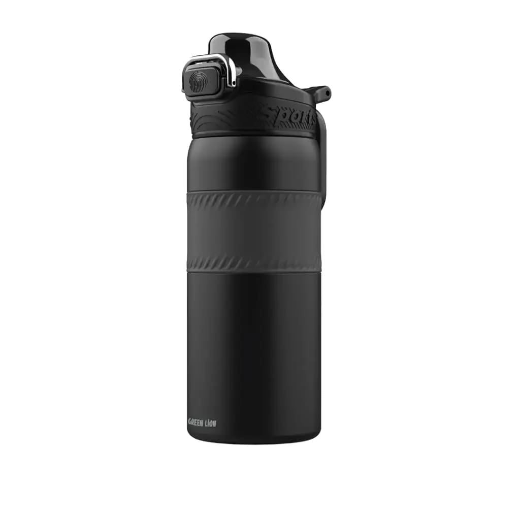 Green Lion Athlete Thermal Bottle in Black Color.