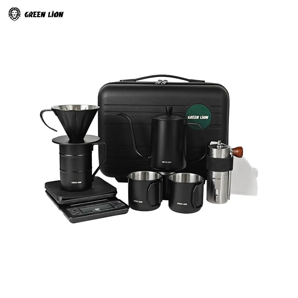 Green Lion V-60 Pro Coffee Maker Set, 7-in-1 Pour Over Coffee Brewing Kit - G100 Green Lion V-60 Pro Coffee Maker Set, 7-in-1 Pour Over Coffee Brewing Kit - G100