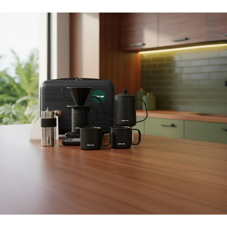 Green Lion V-60 Pro Coffee Maker Set, 7-in-1 Pour Over Coffee Brewing Kit - G100 Green Lion V-60 Pro Coffee Maker Set, 7-in-1 Pour Over Coffee Brewing Kit - G100