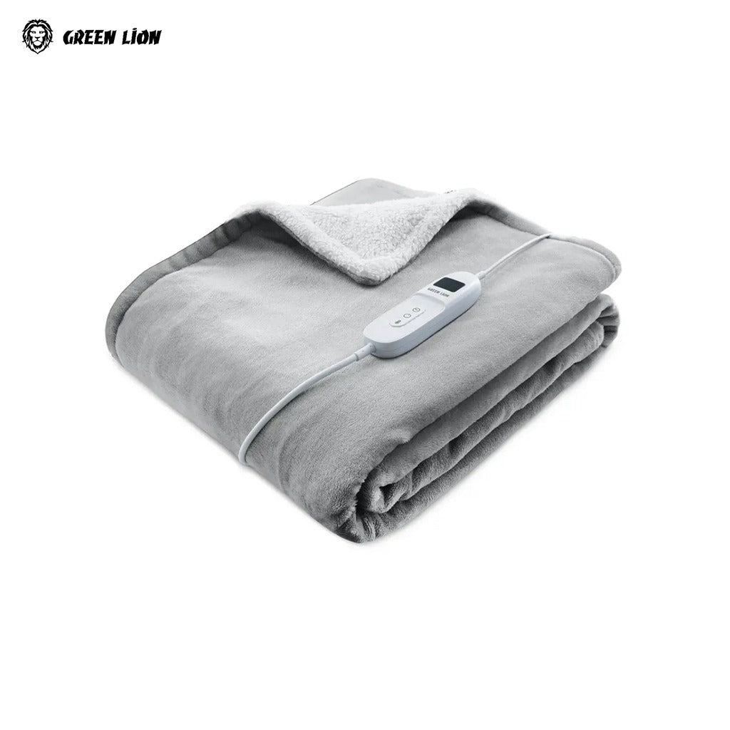 Green Lion Electric Blanket with Heating Function with controller on a white background