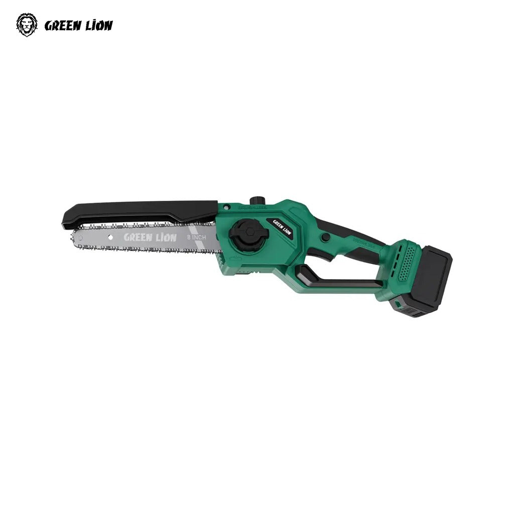 Green Lion Cordless Electric Chainsaw on a white background