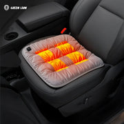 Green Lion Electric Heat Pad Heating Seat Cushion with visible brand 'Green Lion' on a car seat.