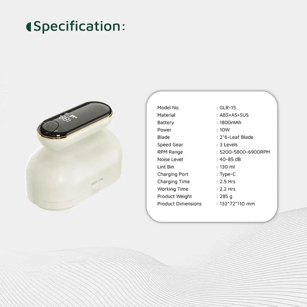 Specification of Green Lion DualPro Digital Fabric Remover
