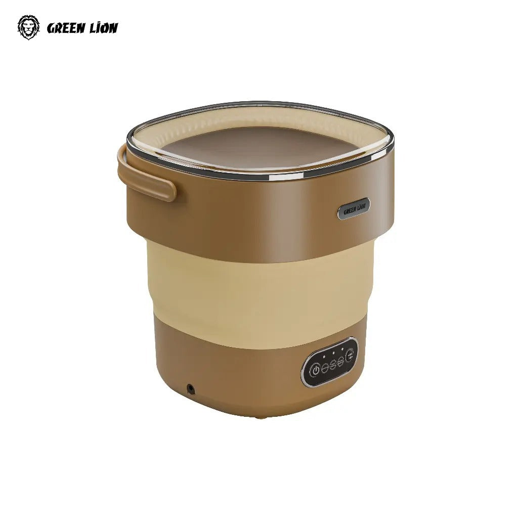 Green Lion Fold Wash Mini Washing Machine with control panel on a white background, featuring the Green Lion brand.