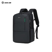 Black Green Lion Smithfield Laptop Backpack on a white background