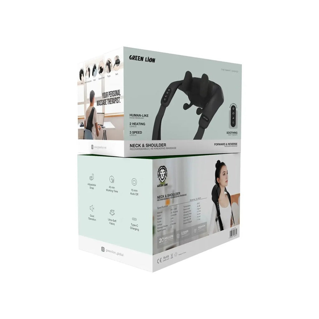 Box packaging of a Green Lion Neck & Shoulder Massager